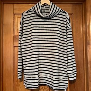 Lou & Grey long sleeve waffle, striped, size Medium, NWT